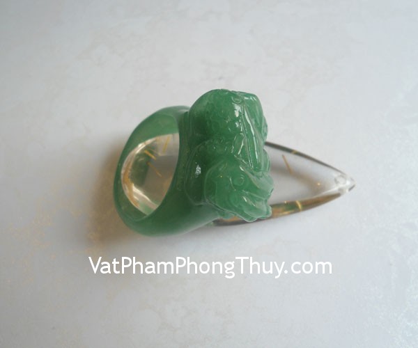 nhan ty huu dong linh s448 01 Nhẫn Tỳ hưu xanh Đông Linh nguyên chiếc bổ trợ sự nghiệp S448 1