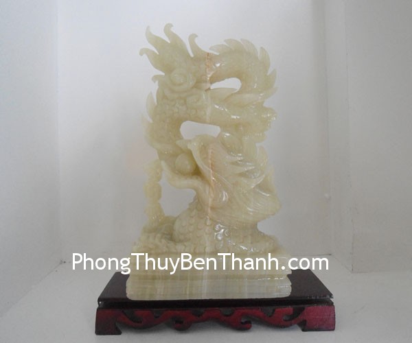 rong cam thach dung n074 02 Tượng Rồng xanh ngọc cẩm thạch dáng đứng lớn phong thủy N074