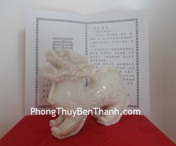 ty huu bac kinh trang 01 Tượng Tỳ hưu Bắc Kinh trắng trung phong thủy bình an gia đạo BKT M