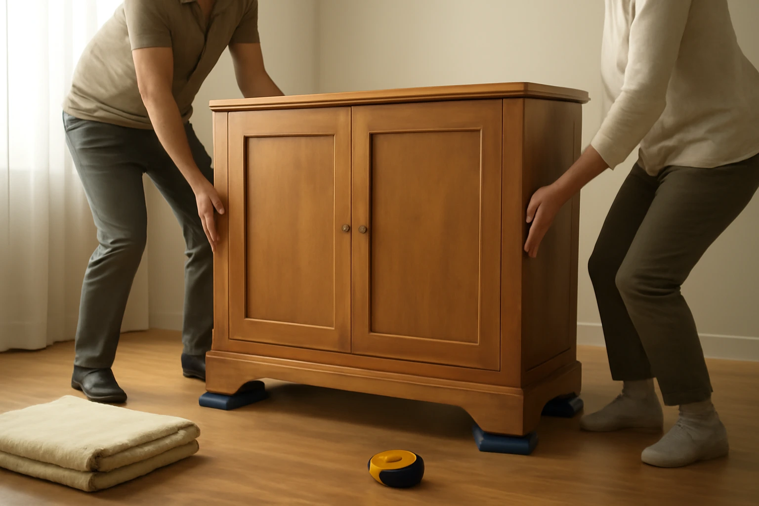 Bê và di chuyển đồ nặng trong nhà: đỡ hại lưng và đỡ hỏng đồ